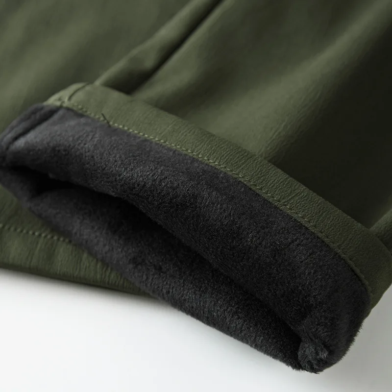

Men's Fleece Tactical Pants Winter Warm Cargo Pant Military SoftShell Work Trousers Shark Skin Thick Warm Waterproof Pants M-4XL