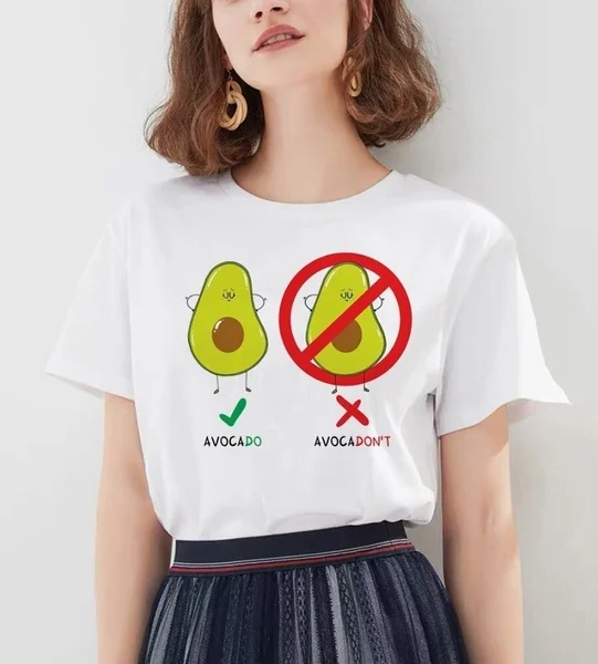 Милая женская футболка с коротким рукавом изображением авокадо одежда