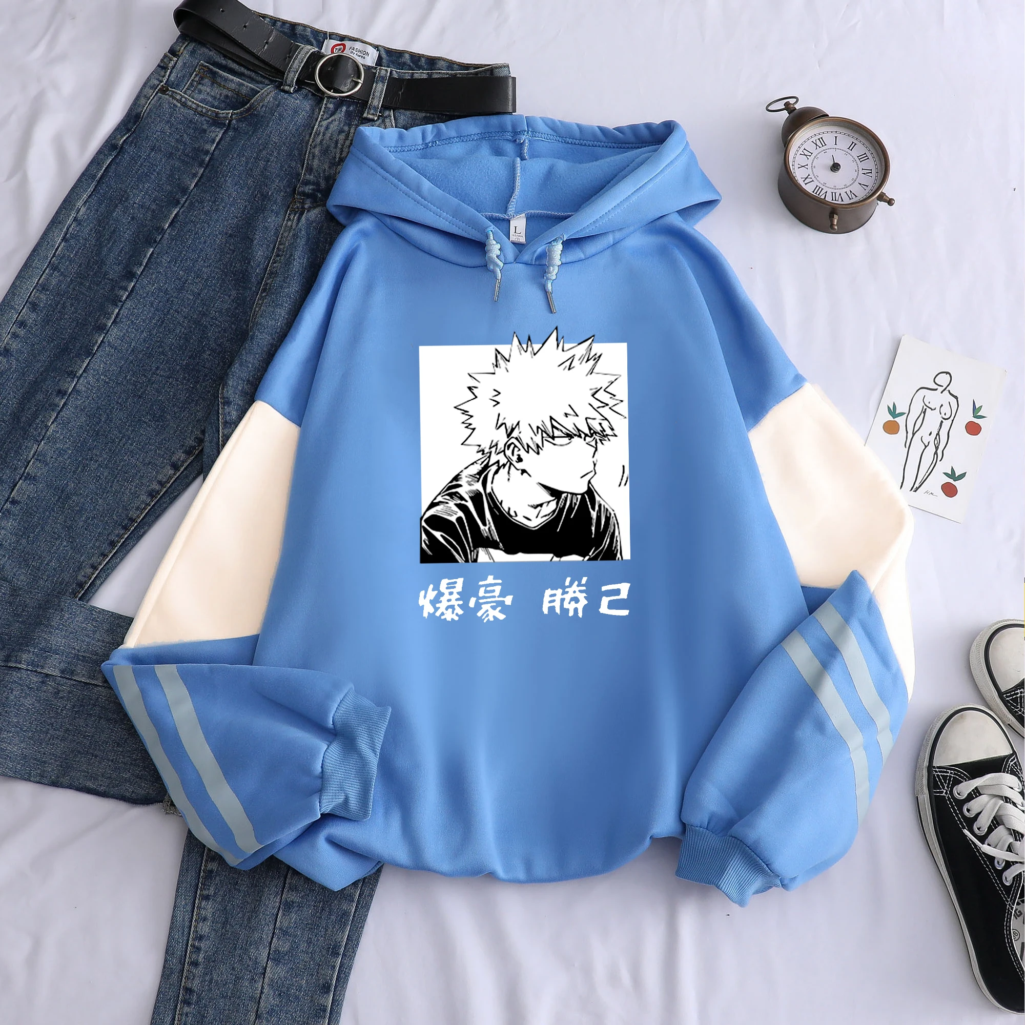 Мой герой Академия Katsuki Bakugo цветные подходящие толстовки Свитшот Harajuku пуловер