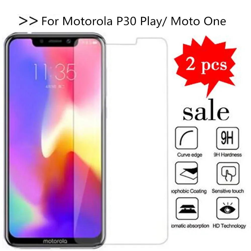 2 шт. Защитное стекло для Motorola Moto One закаленное P30 Play|Защитные стёкла и плёнки