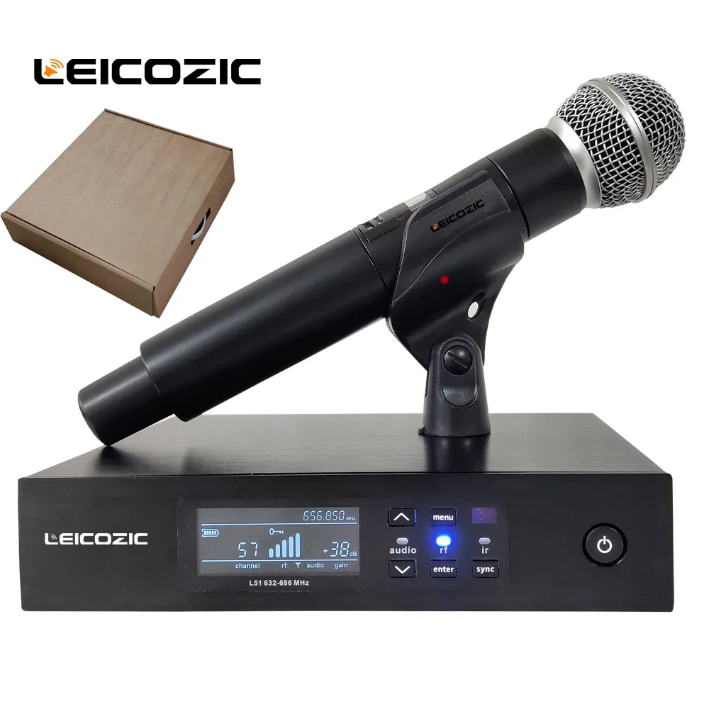 Leicozic QLXD цифровой микрофон Беспроводная система QLXD4 ручной микрофон одноканальный работает с оригинальной SM-58A капсулой 628-668 МГц