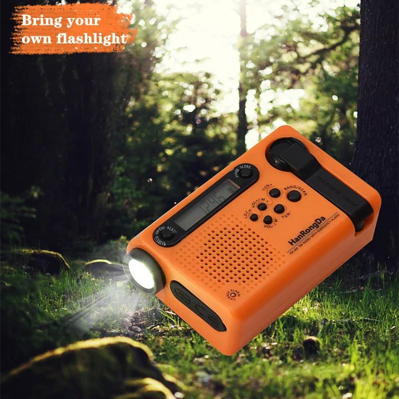 hrd 900 led flashlight full band mobile phone charging solar charging radio disaster prevention emergency alarm free global shipping