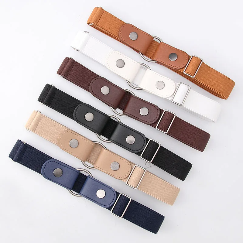 Buckle-free Elastic Invisible Belt for Jeans Genuine Leather Belt Without Buckle Easy Belts Women Men Stretch Cintos No Hassle
