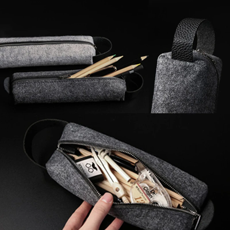 Милый пенал Чехол из шерстяного войлока ручной работы на молнии Estuche De Lapices ручка