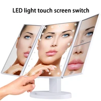 22 led light makeup mirror 23x magnifying cosmetic 3 folding vanity mirror 180 rotatiation touch dimmer table mirrors espejo
