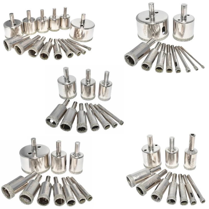 

10/15pcs 3-50mm Diamond Coated Drill Bit for Tile Marble Glass Ceramic Hole Saw Dropshipping