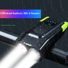 Велосипедный индукционный Передний фонарь со звуковым сигналом, 4000 мАч, зарядка через USB, 800 лм