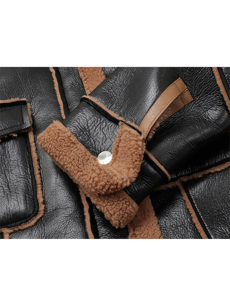 Женская меховая куртка Свободная теплая Лоскутная зимняя винтажная утепленная