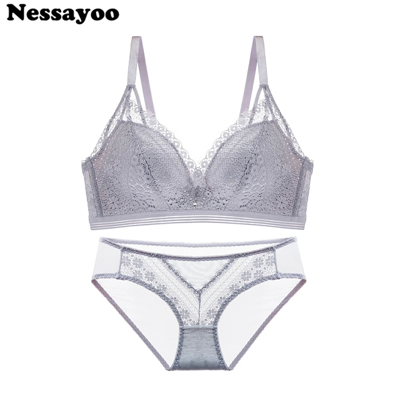 Vest Bra Sets For Women Sexy Lingerie Wireless Set Deep-V Bralette Lace Bras Push Up Minimizer Small Breast Top Bh Brassiere | Женская