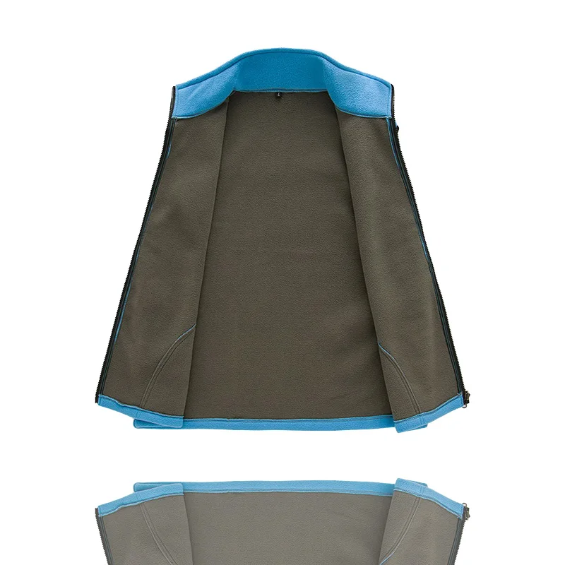 NUONEKO Men Women Outdoor Hiking Vest Winter Thick Fleece Warm Sleeveless Jacket Climbing Fishing Sports Vests Waistcoats VM01