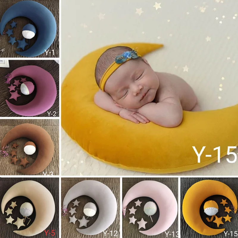 Набор для фотосъемки новорожденных: звезда, Луна, подушка, шапочка, фон для фотосессии младенца, одеяло ребенок позирует, вспомогательные реквизит