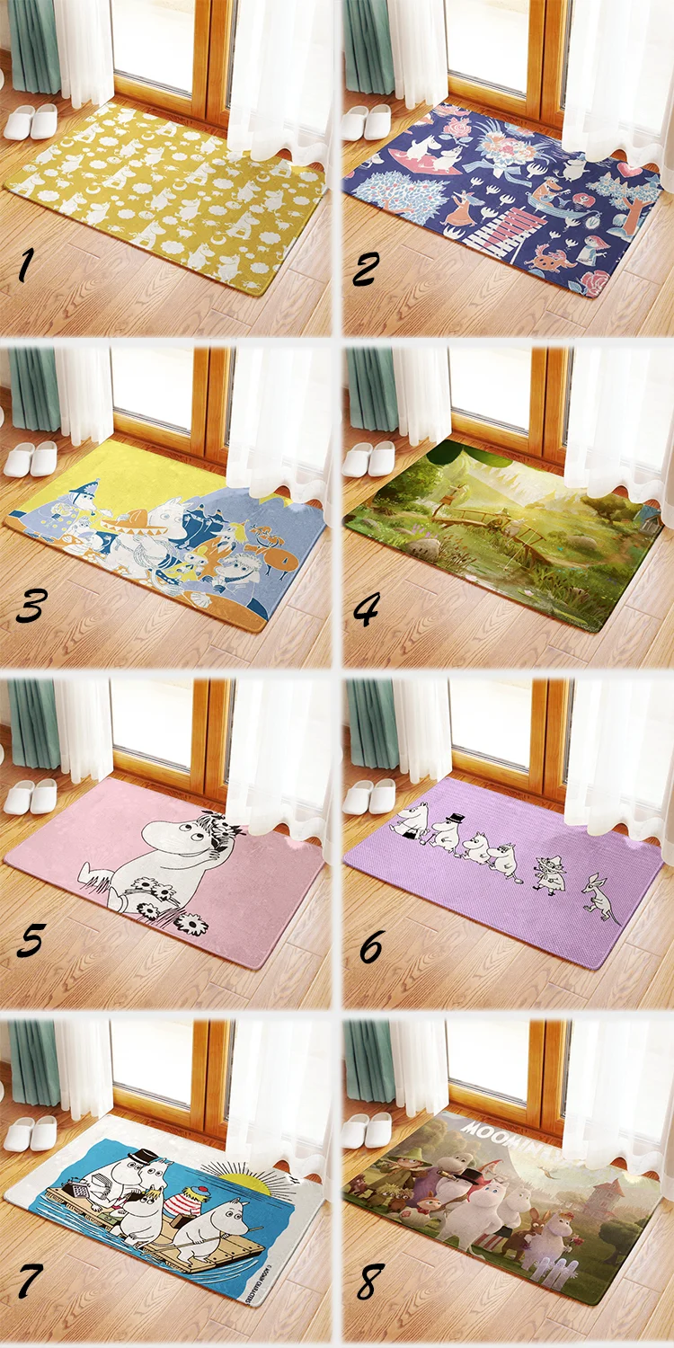 Moomin, коврики для ванной, ковер, маленький мой коврик для ванной, скользкий двойной напольный коврик, короткий пушистый, для ванной комнаты, Нескользящая лента, Alfombra De Bano