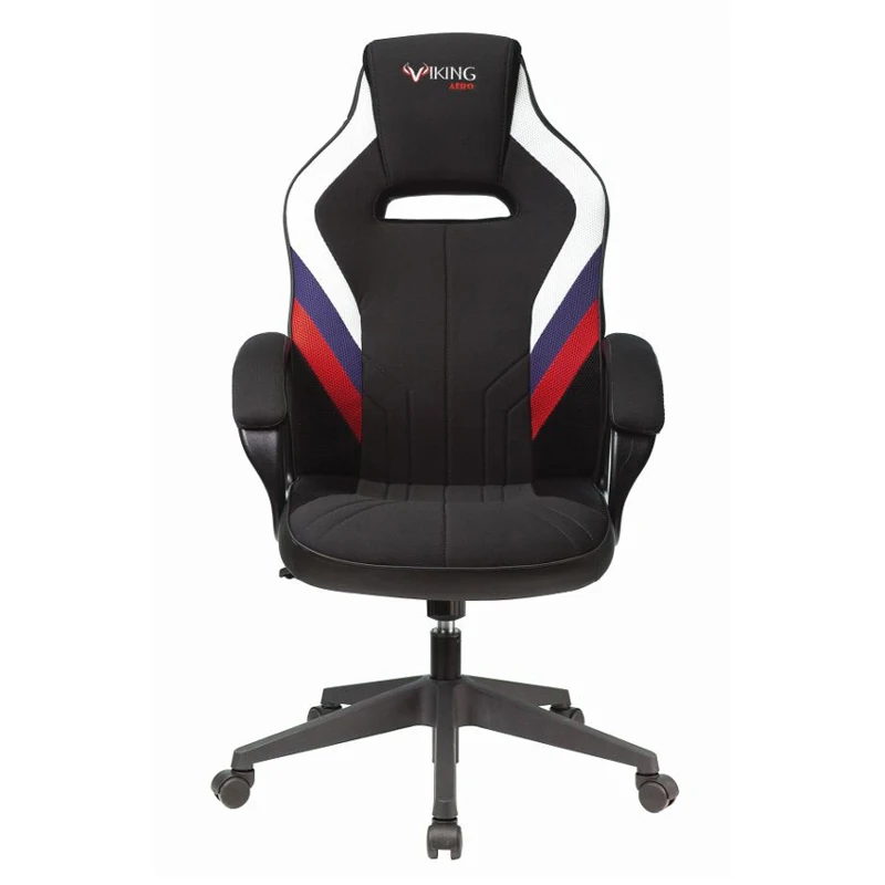 Кресло игровое БЮРОКРАТ VIKING 3 AERO на колесиках искусственная кожа/ткань черный