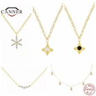 Автоклав 925 стерлингового серебра со снежинками, колье с подвеской в виде креста, белого и черного цвета, CZ ожерелье из циркона квадратной ожерелья ювелирных изделий