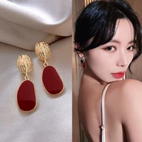 charm classic red hot sale new korean non pierced clip on earrings for elegant women simple female ear clips jewelry