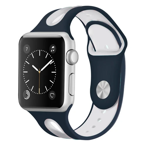 blue white Спортивный ремешок для apple watch pulseira apple watch 4, 3, 5, ремешок 44 мм, 40 мм, iwatch band 42 мм, 38 мм, браслет correa, ремешок для часов - Цвет ремешка: blue white