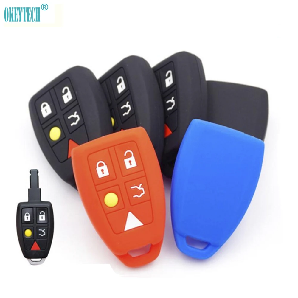 OkeyTech силиконовый чехол для ключей от машины с 5 кнопками Volvo S40 V50 V70 C70 S60 пульт
