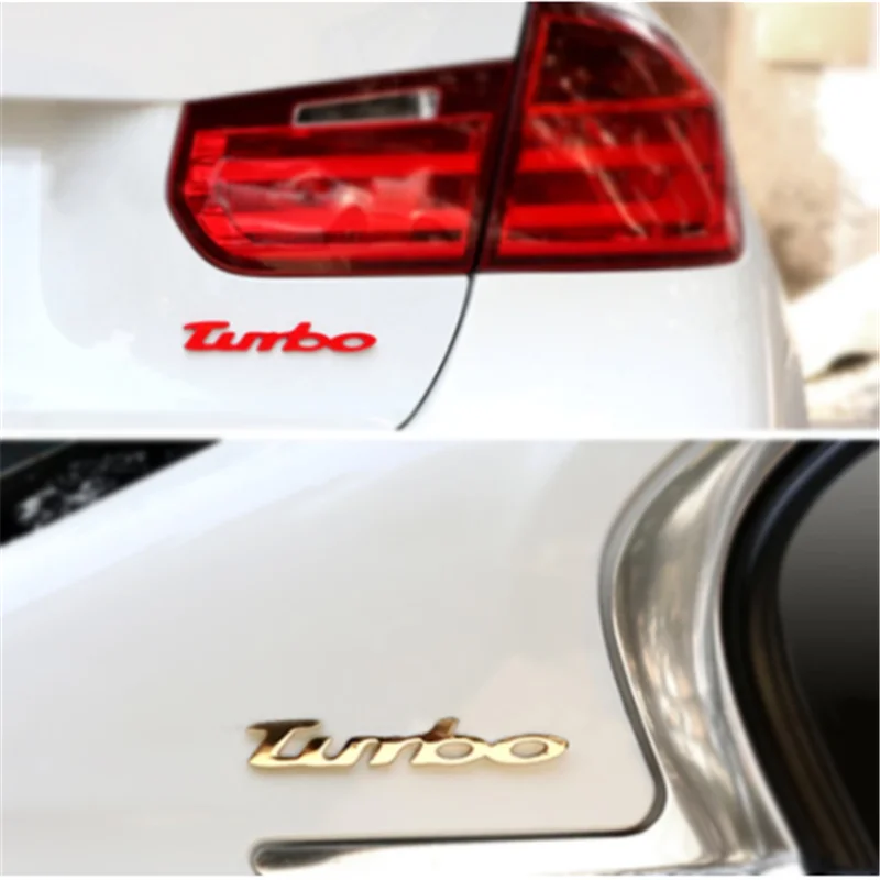 

DSYCAR 1Pcs 3D Metal TURBO Car Side Fender Rear Trunk Emblem Badge Sticker Decal for Cars