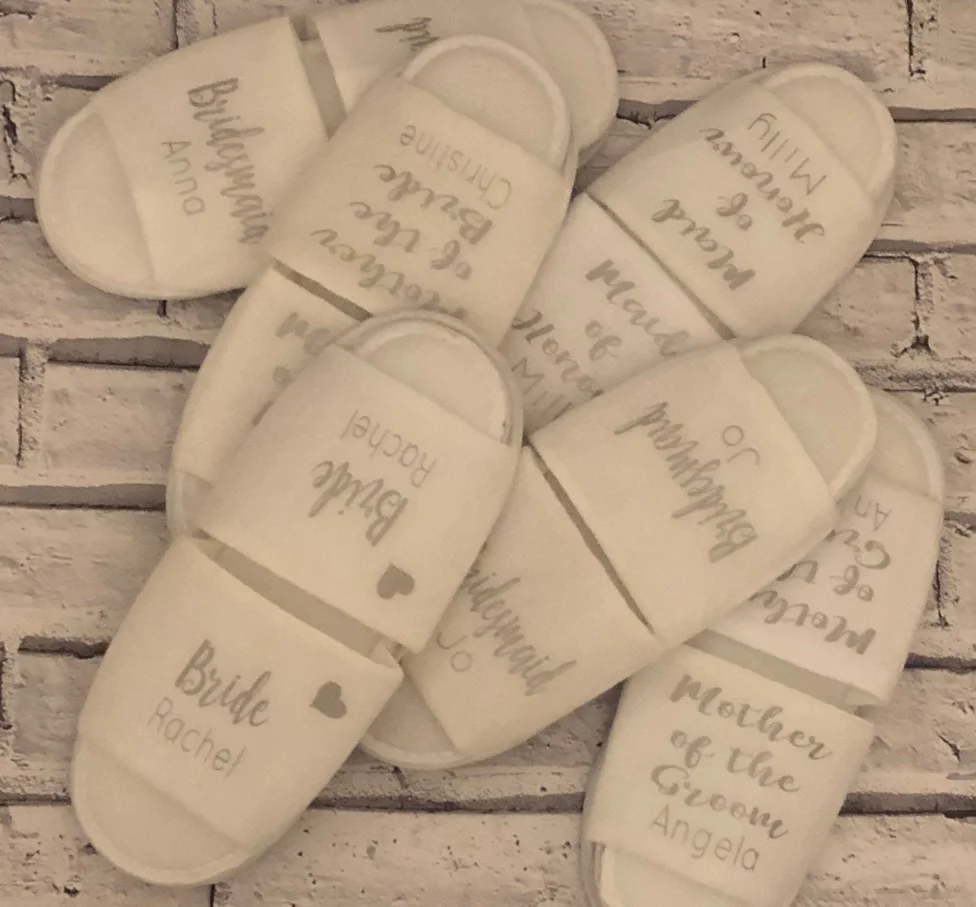 Персонализированные имена дата свадебные тапочки подарок подружки невесты на