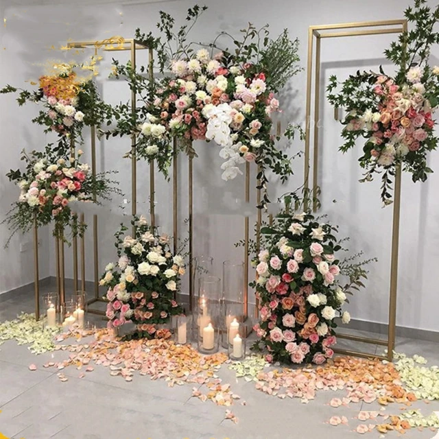 

Tall Column Pestel Event Stage Iron Frame Flower Rack Wedding Birthday Party Metal Plinth Square Arch Stand For Balloon DIY Prop