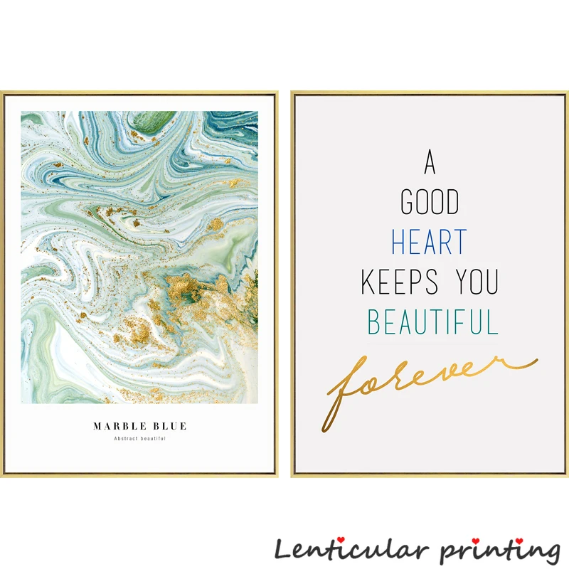 Зеленый и золотой постер в скандинавском стиле доброе сердце сохраняет вас