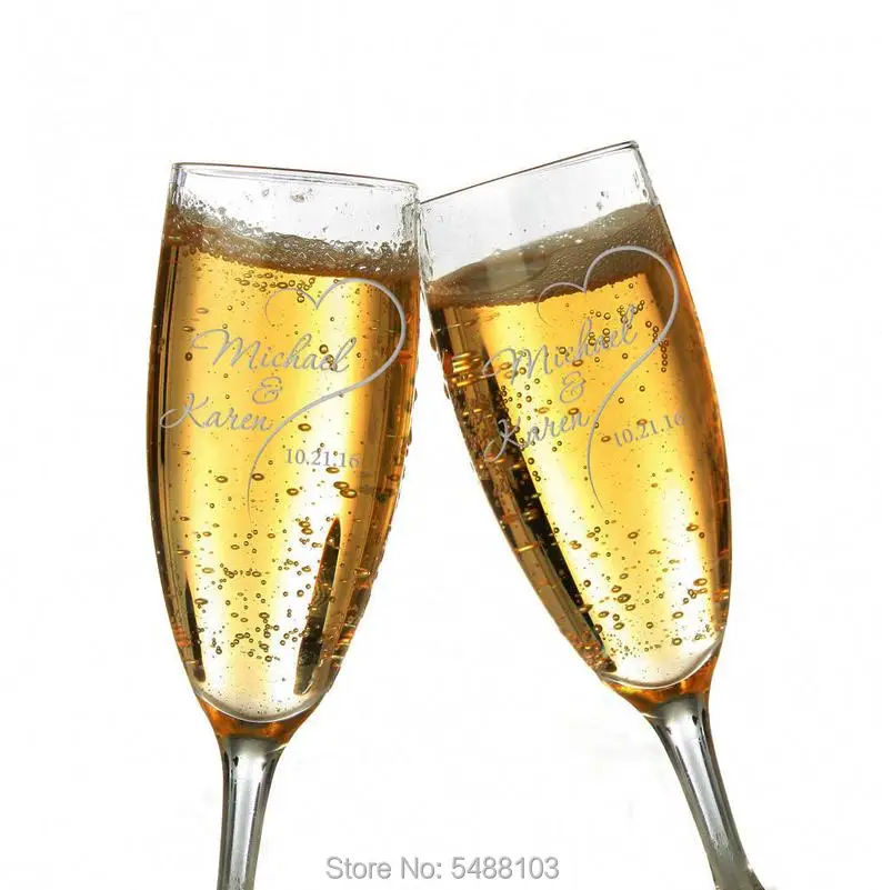 2pcs Personalized Mr and Mrs Champagne Flues,Custom Wedding Champagne Glassed,Wedding Gifts Flutes Glasses