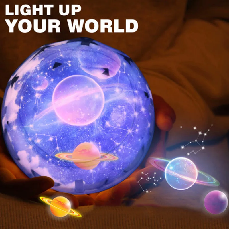 

Projector Starry Sky Rotating LED Night Light Children Bedroom Bluetooth-compatible Star Night Lights Moon Light Kids Gift Lamp