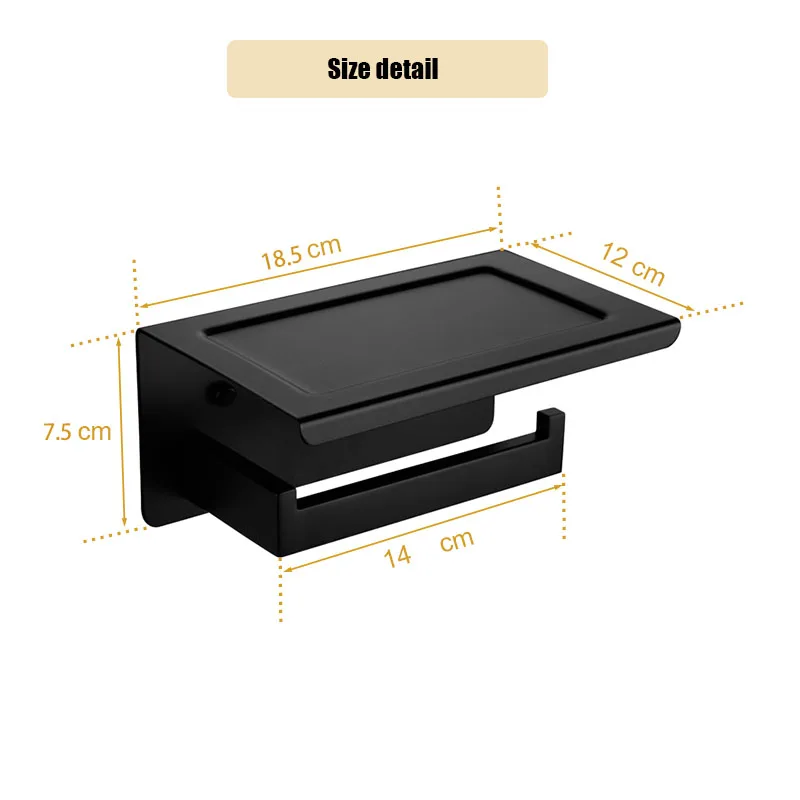 Матовый Черный Белый хромированный Твердый металлический держатель для бумаги