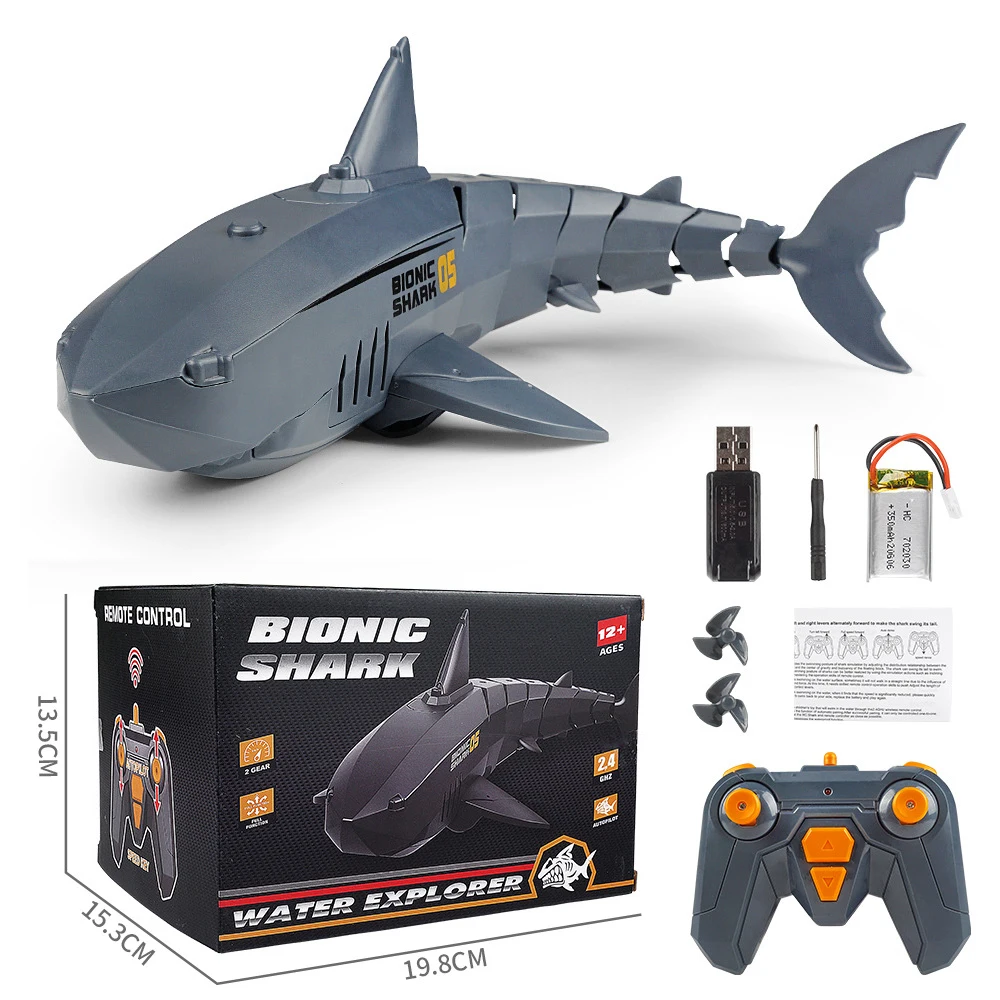 

New Eectric Remote Control Toy 2.4G Remote Control Electric Shark Rechargeable Water Children's Electric Toy Marine Life Model