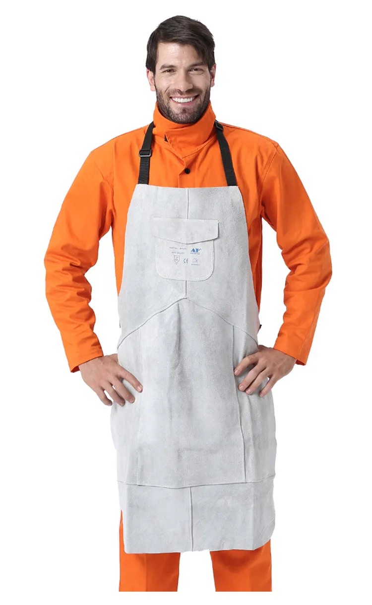 Welding Apron Heat Insulation Split Cow Leather Work Protective Aprons Flame Resistant Welders Workplace Safety Clothing