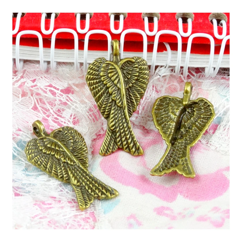 

50PCS 29*16MM Antique Bronze Plated Wings Charms Pendant Vintage DIY Handmade ‎Accessories