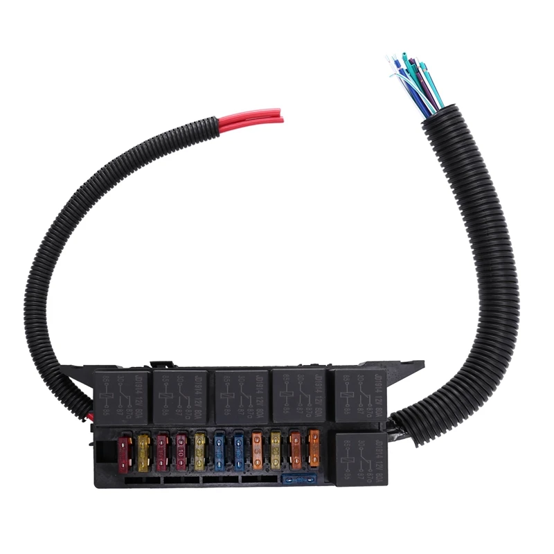 

New with Wiring Harness 11 Way Fusebox Holder Relay Box Relays Waterproof Connectors for Car Accessories