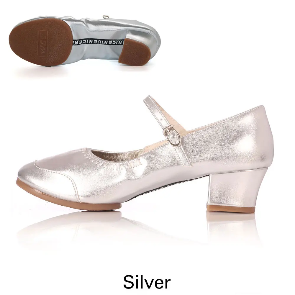 Silver Новинка; женская обувь для танцев на мягкой подошве; Современная женская обувь для сальсы; обувь для латинских танцев; обувь для танцев для женщин и девочек; обувь для джазовых танцев на квадратном каблуке - Цвет: Silver