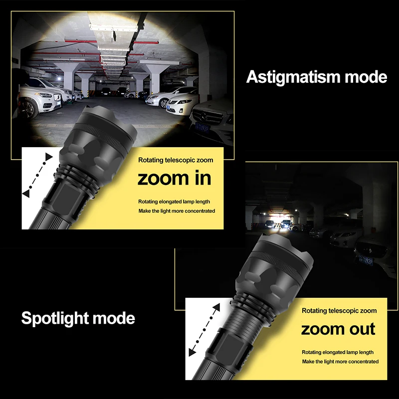 XHP90 мощный светодиодный фонарик USB Перезаряжаемый тактический фонарь 3 режима