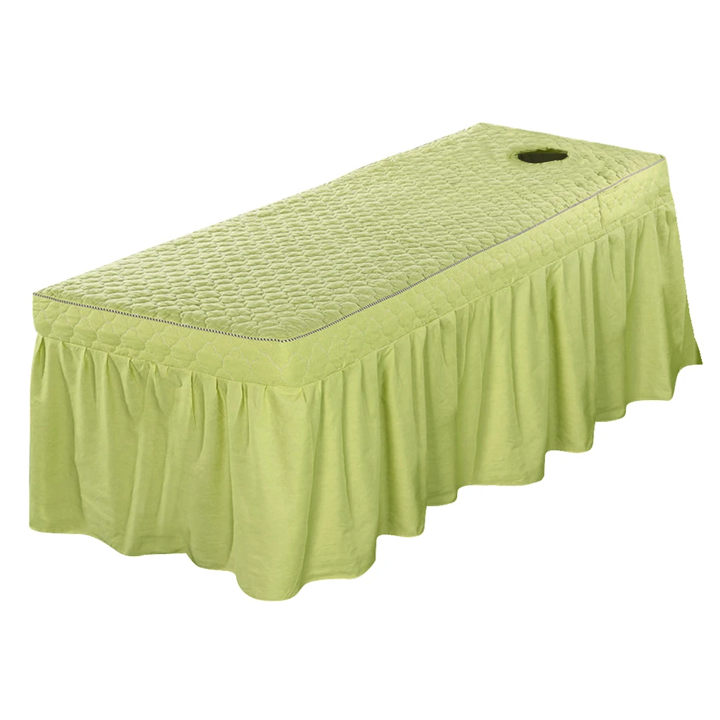 Pea Green Косметическое покрывало для лица, массажный стол, юбка, хлопок, балдахин, для квадратной головы, косметические кровати-190x70 см - Цвет: Pea Green