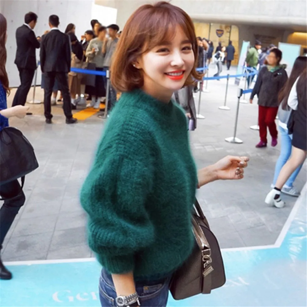 Новинка 2019 Модный женский зимний свитер утолщенный теплый водолазка мохер