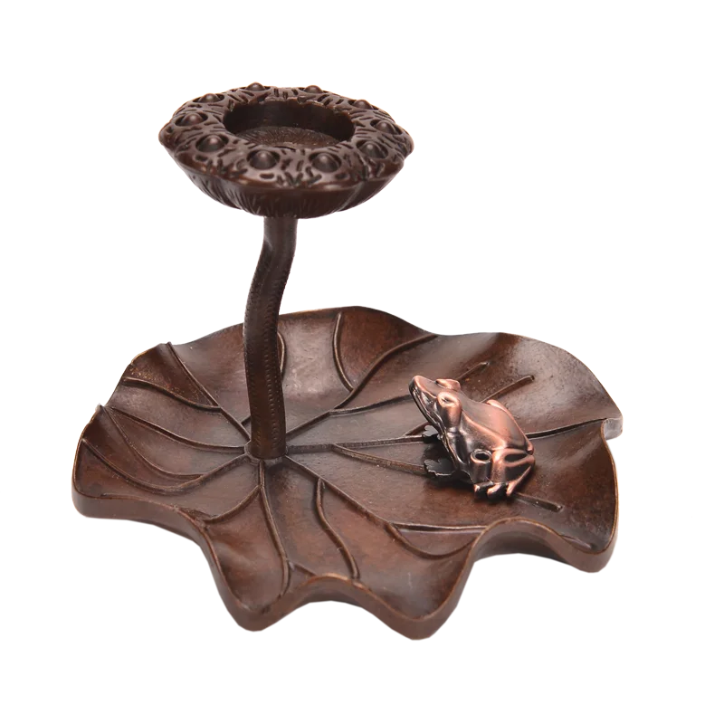 

Copper Frog Backflow Incense Burner Bronze Metal Burner Incense Stand Sticks Holder Cheiro Para Casa Home Lotus Decor KK60XL