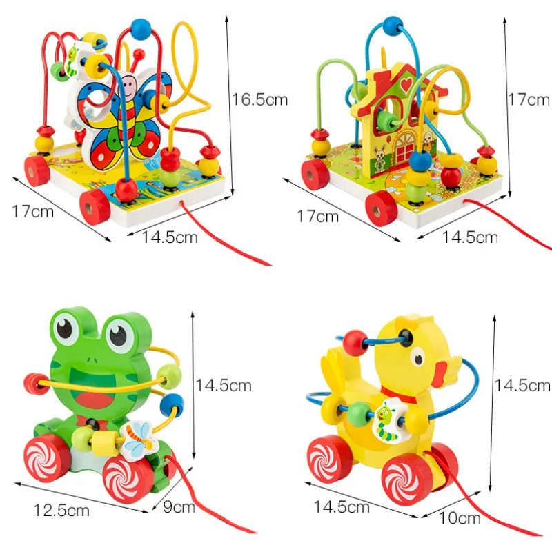 

Infant Child Early Education Brains Around The Beads Beaded Toys Puzzle Multifunctional Trailer Around The Beads Two In One Toy