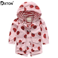 dxton girls hooded coats winter toddler kids windbreaker zipper coats waterproof jacket hoodies outerwear children girl clothe