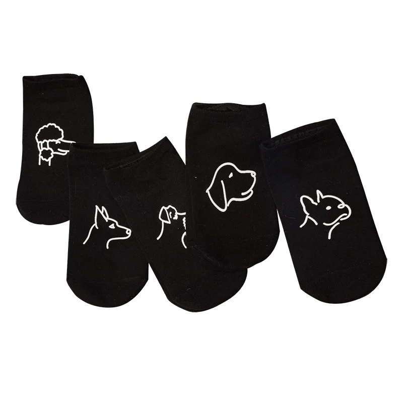 

10 ярких модных мультяшных носков с собакой, женские летние стильные милые носки, носки до щиколотки