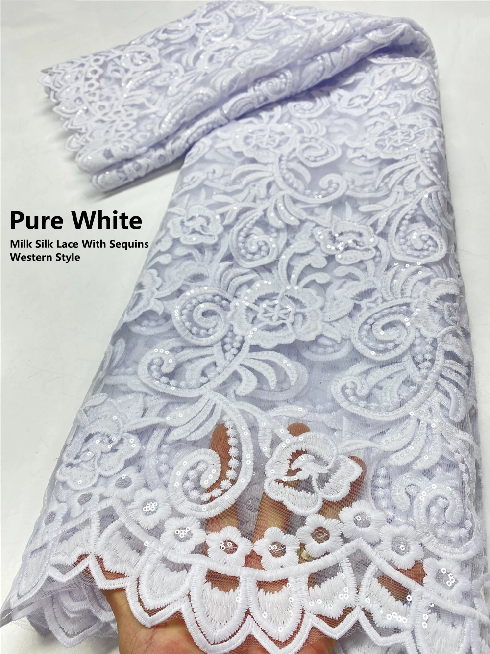 

NI.AI Nigerian French Lace Fabrics Purple African Tulle Lace Fabric High Quality African Lace Embroidered Wedding Fabric 3782B