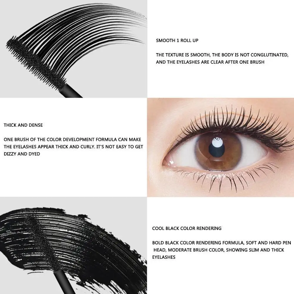 4D шелковое волокно ресницы густые удлиняющие Тушь Длинные черные для