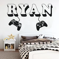 gamer wall sticker custom name controller video game wall decals customized gamer name vinyl for kids room playroom decor c426
