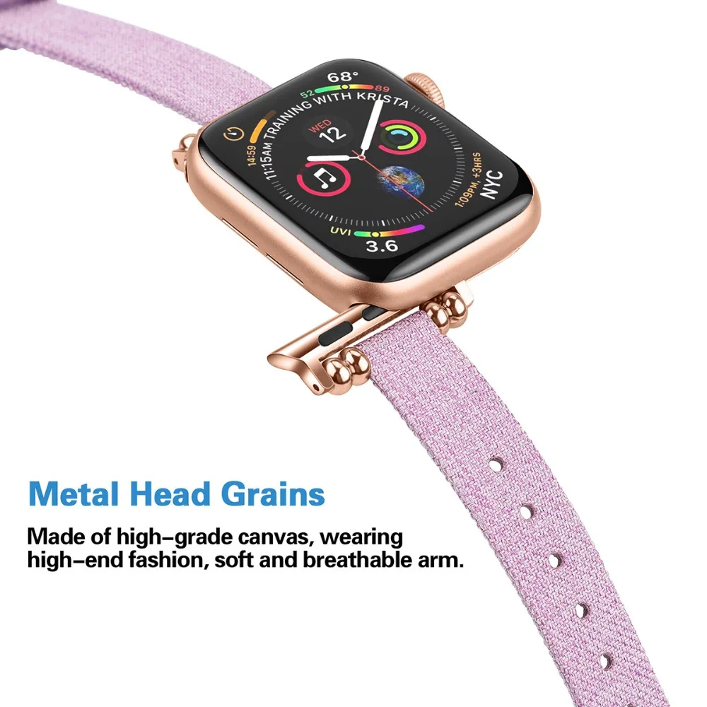 Модный браслет для Apple Watch женский ремешок 38 мм 40 мм 42 мм 44 мм тонкий ремешок для Apple iWatch тканевый ремешок серии 2 3 4 ремешок