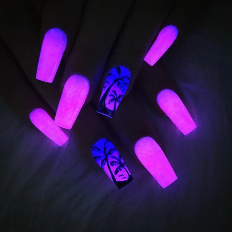 10 г Флуоресцентный порошок для ногтей светящийся в темноте ультрапигмент пыль