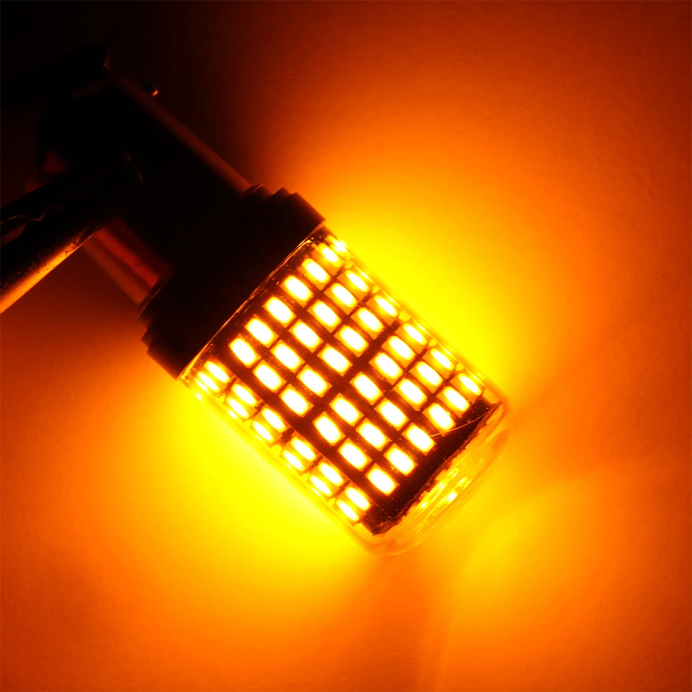 1156 BAU15S PY21W 12-24V 144SMD лампочка указателя поворота светодиодный Canbus без ошибок светодиодный свет автомобиля резервный тормоз лампы Авто запасные части