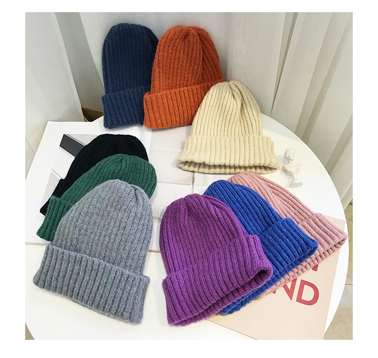 Mantener el sombrero de invierno calido для женщин gorro lana punto gorros gorra gruesa mujer|Женские Skullies и шапочки| |