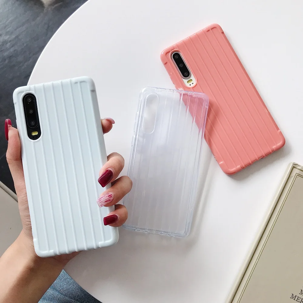 Curved Suitcase Phone Case For Huawei Honor 8 9 10 20 9i 9lite10i 10lite Pro 20i 7C 8X 9X Soft TPU Cover |