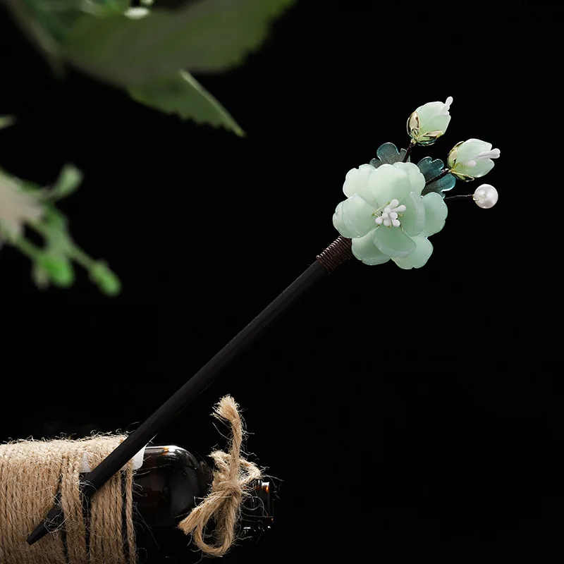 

Classical Handmade Peony Hairpin Wooden Hairpin Hairpin Ancient Costume Hanfu Ancient Style Pan Hairpin Hairpin N26