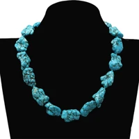 elegant natural turquoise gemstone knot necklace jewelry classic jewelry diy women chain chic gift